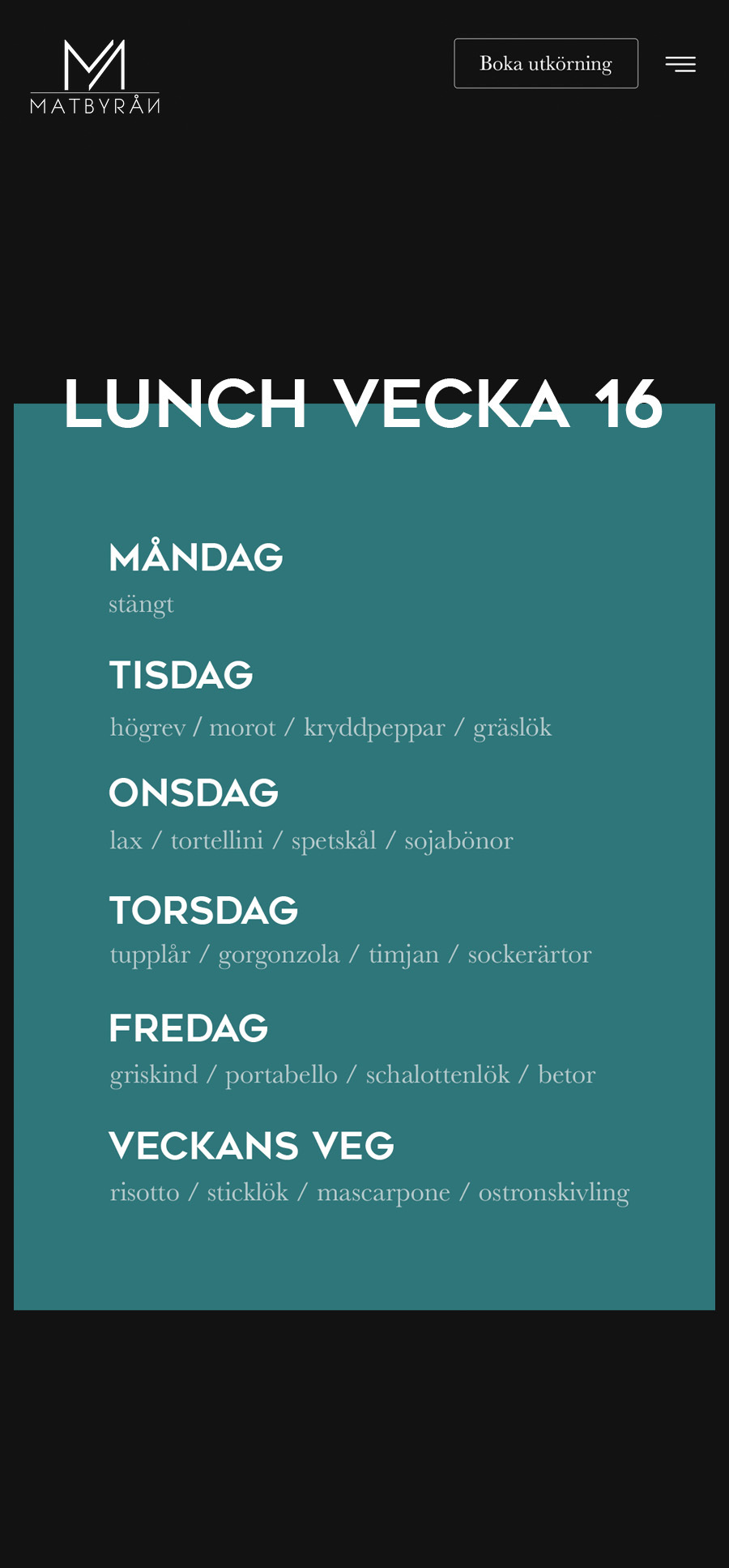 Web design for my favorite Restaurant in Malmö
